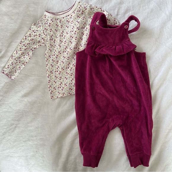 Carter’s Girls 2 Piece Overall and Long Sleeve Shirt Set // 3 months - Picture 1 of 4